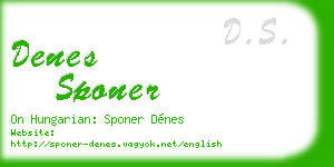 denes sponer business card